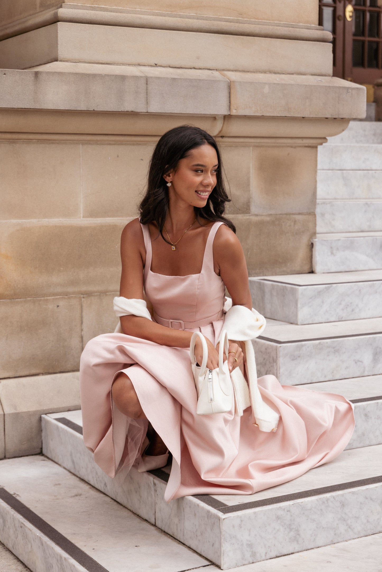 Augustine Midi Dress - Dusty Pink