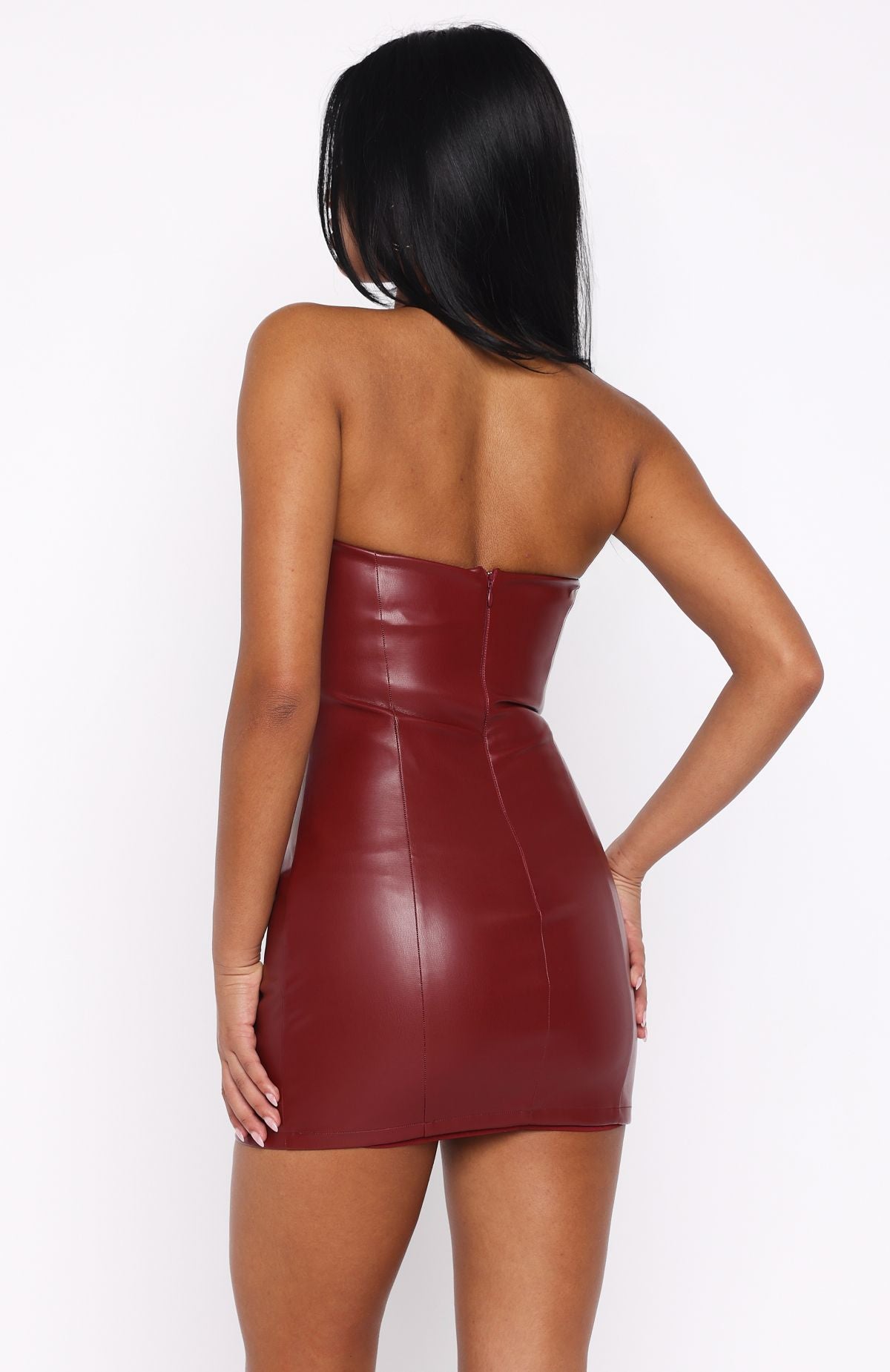Nothing Personal Pu Mini Dress - Red
