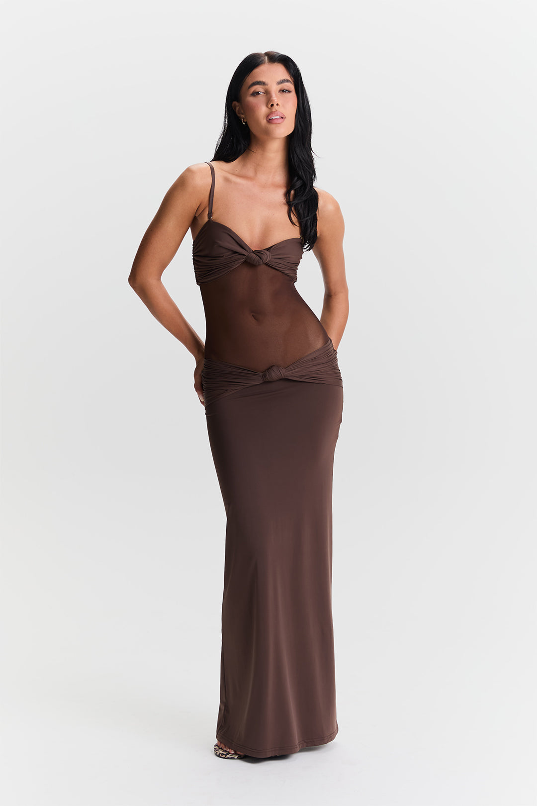 Amara Maxi Dress – Brown