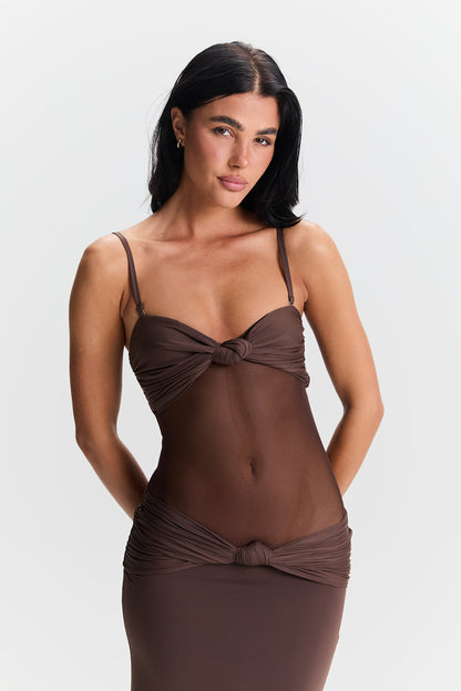 Amara Maxi Dress – Brown