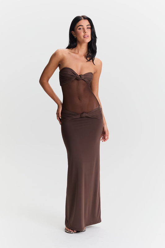 Amara Maxi Dress – Brown