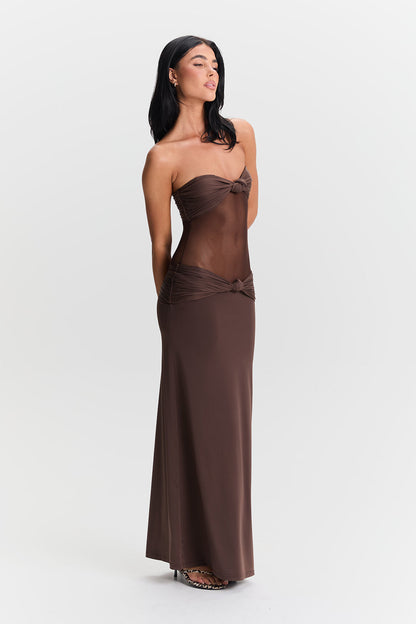 Amara Maxi Dress – Brown