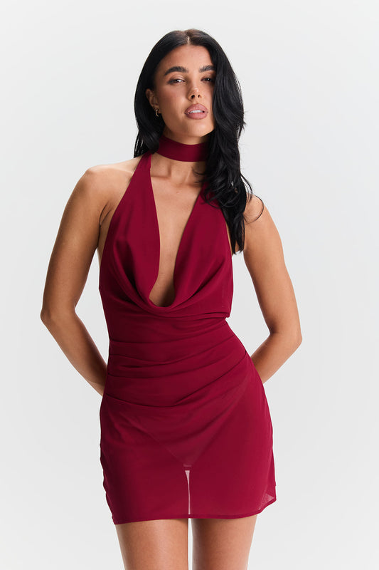 Maisie Mini Dress Cherry - Red