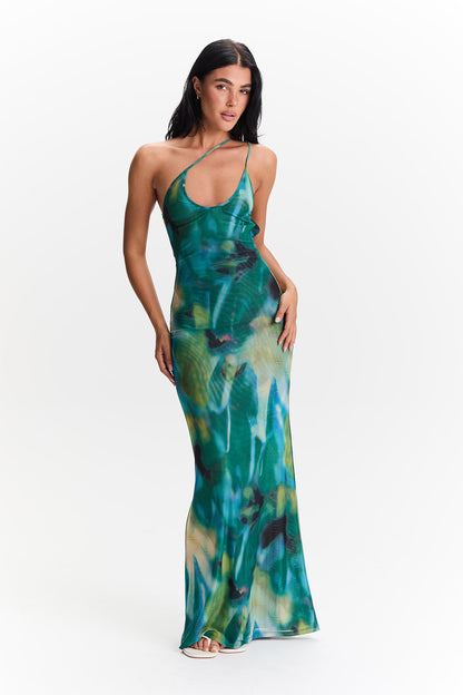Vera Maxi Dress – Green Print
