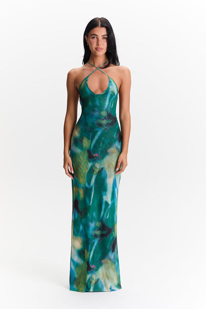 Vera Maxi Dress – Green Print