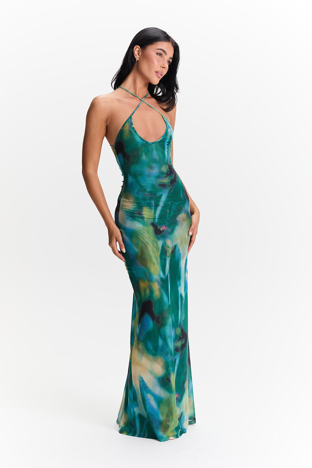 Vera Maxi Dress – Green Print