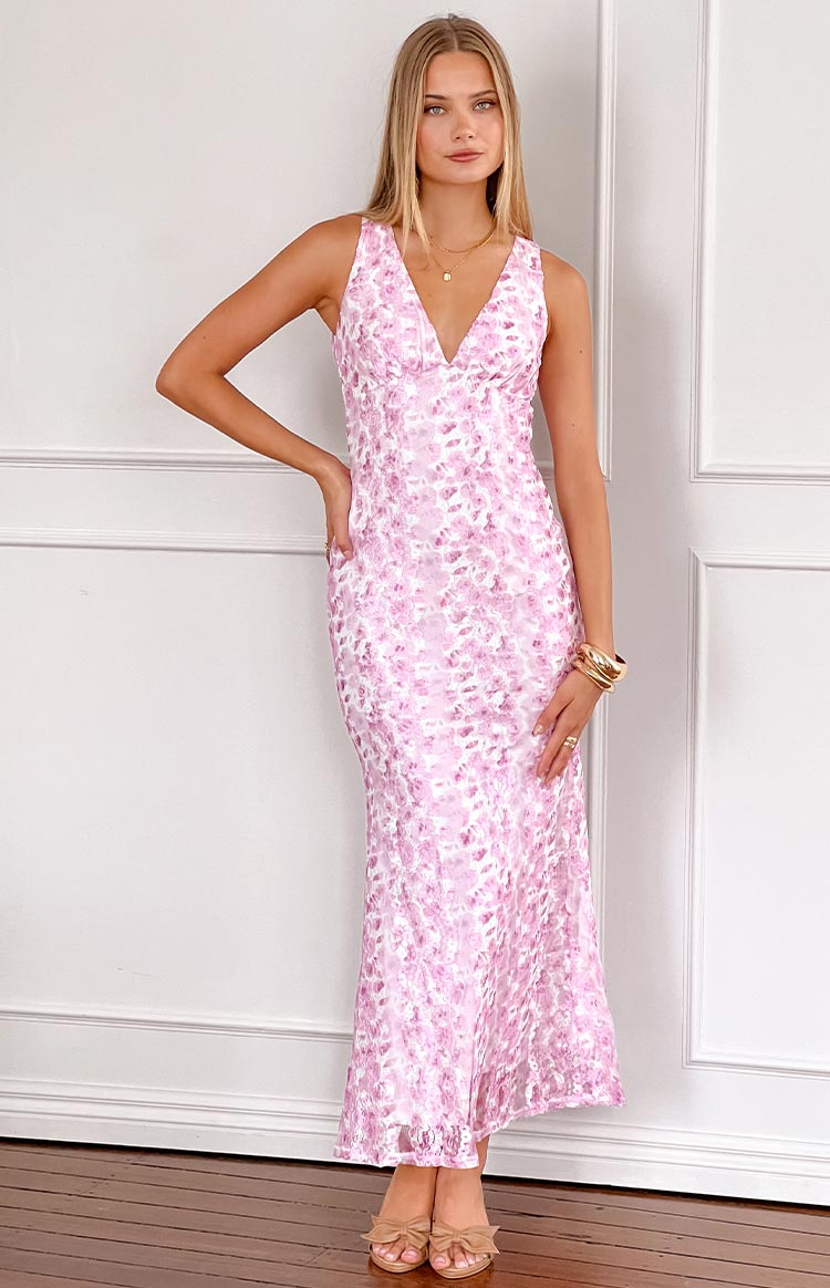 Farida Lace Maxi Dress – Pink