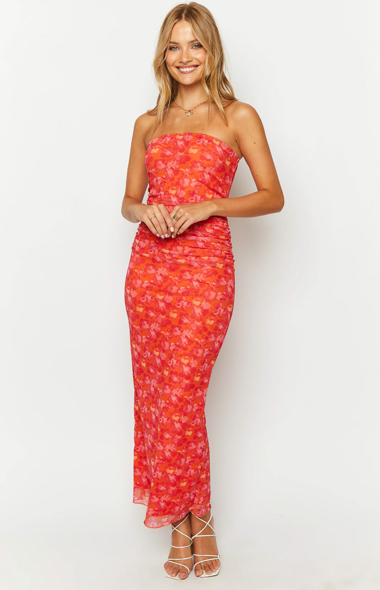 Imogen Maxi Dress – Orange Floral