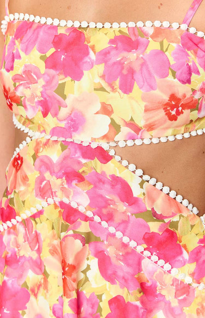 Josie Mini Dress – Yellow Floral