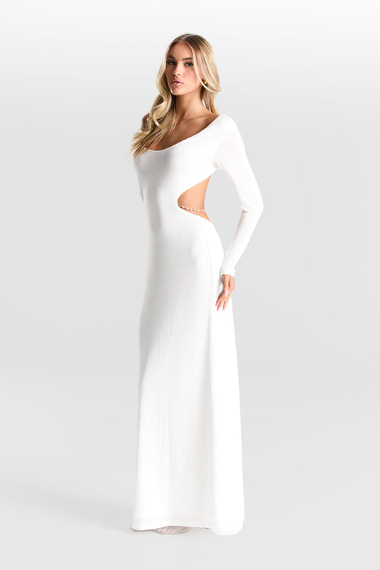 Athena Pearl Dress - White