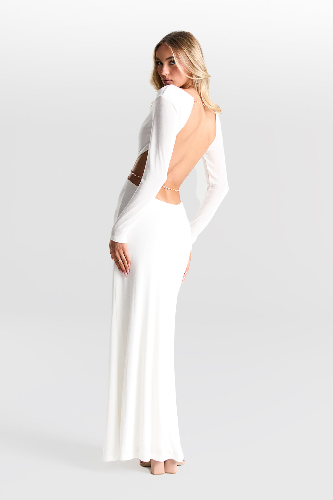 Athena Pearl Dress - White