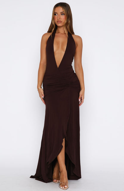 Grande Dame Maxi Dress - Chocolate