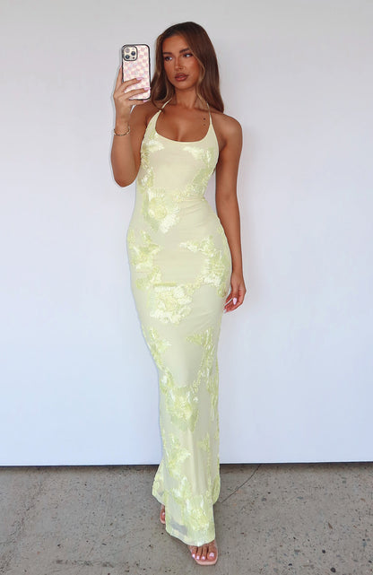 Summer Ready Maxi Dress – Lemon Glow