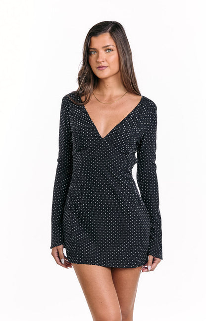 Winston Mini Dress – Black Polka Dot