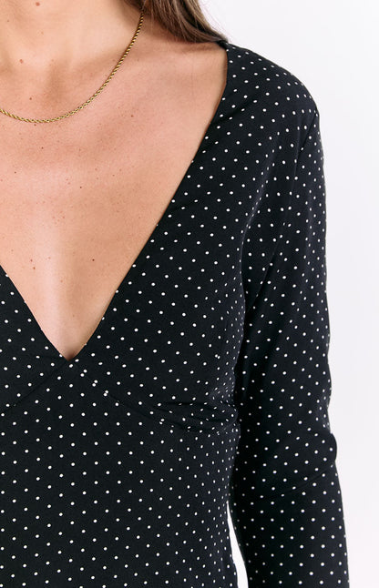 Winston Mini Dress – Black Polka Dot