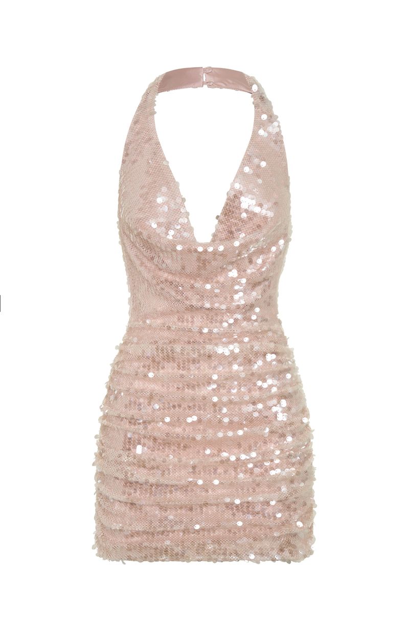 At The Function Halter Mini Dress - Pink